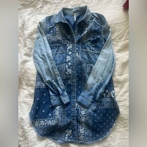 Free People Denim Buttondown